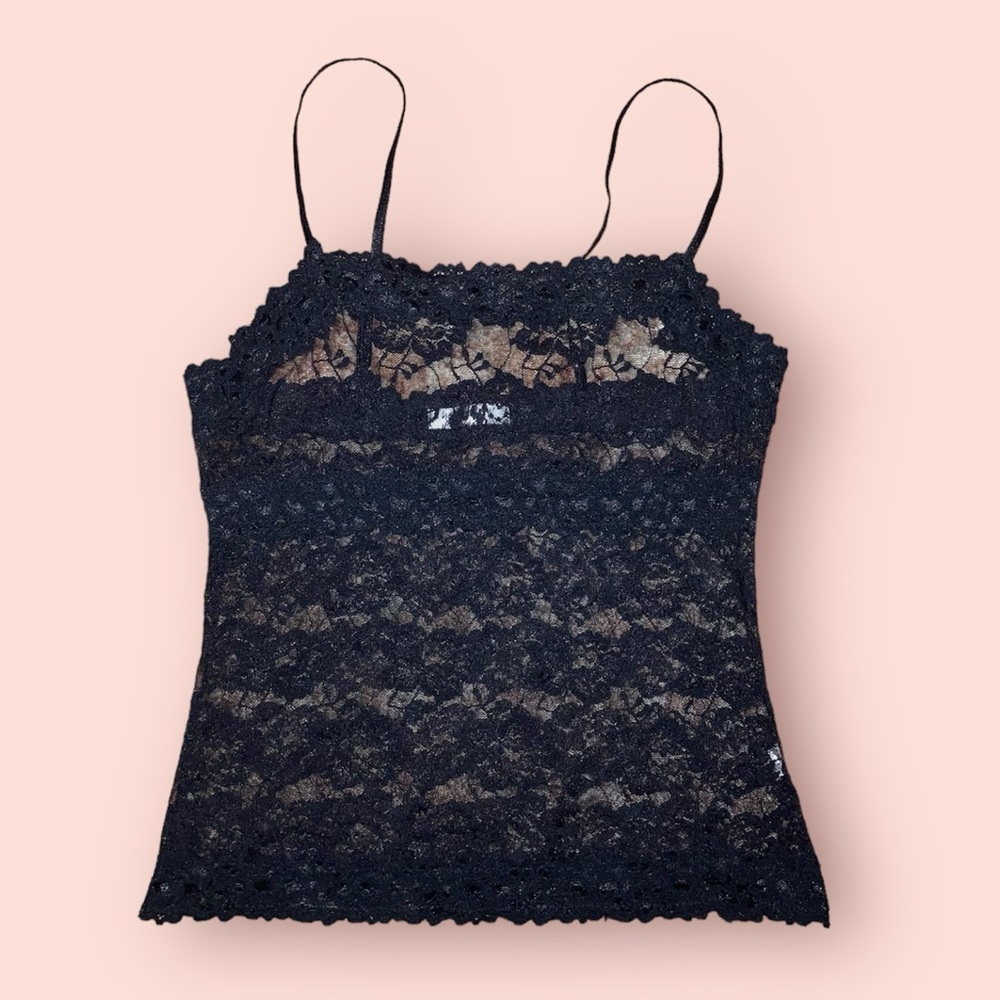 Black Floral Lace Tank Top - Picture 1 of 5